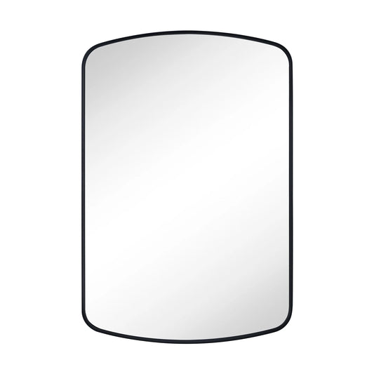 TEHOME Matt Black Surface and Recessed Mount Medicine Cabinet with Mirror Metal Framed Arch Bathroom Wall Cabinet with Mirror 18x27''