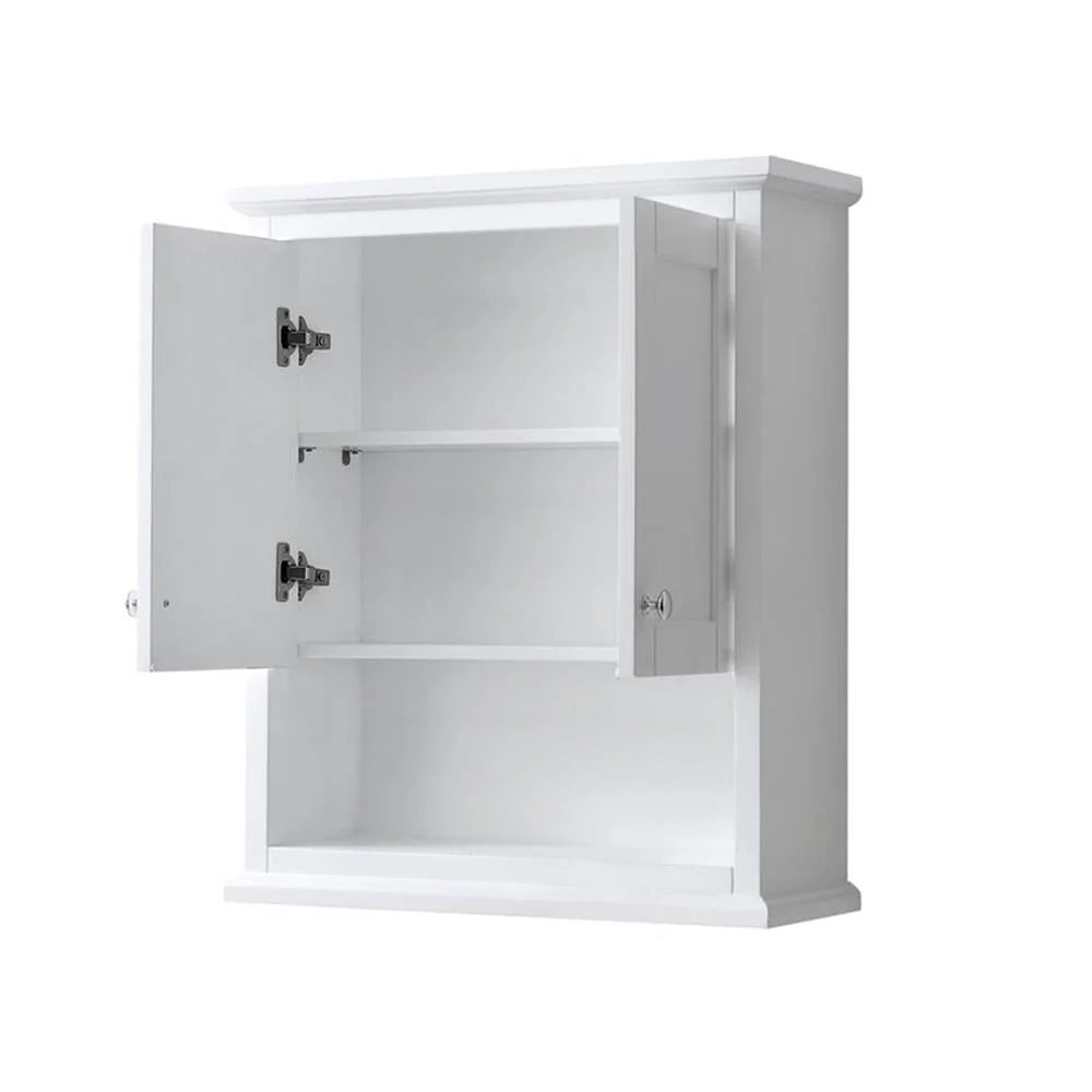 Pemberly Row 25" Wall-Mounted Wood Bathroom Storage Cabinet in White