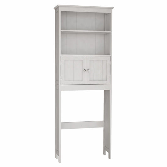 Ktaxon Over The Toilet Bathroom Storage Cabinet and Shelf with 2 Doors Bathroom Spacesaver, White