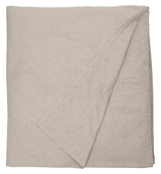 Matelasse Blanket Coverlet, Victorian Pattern, King, Light Grey