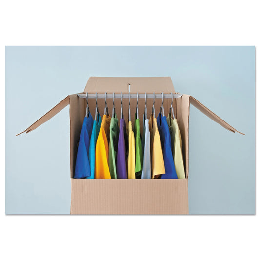 General Supply Brown Corrugated Wardrobe Moving/Storage Boxes, 24l x 20w x 46h, 5/Bundle