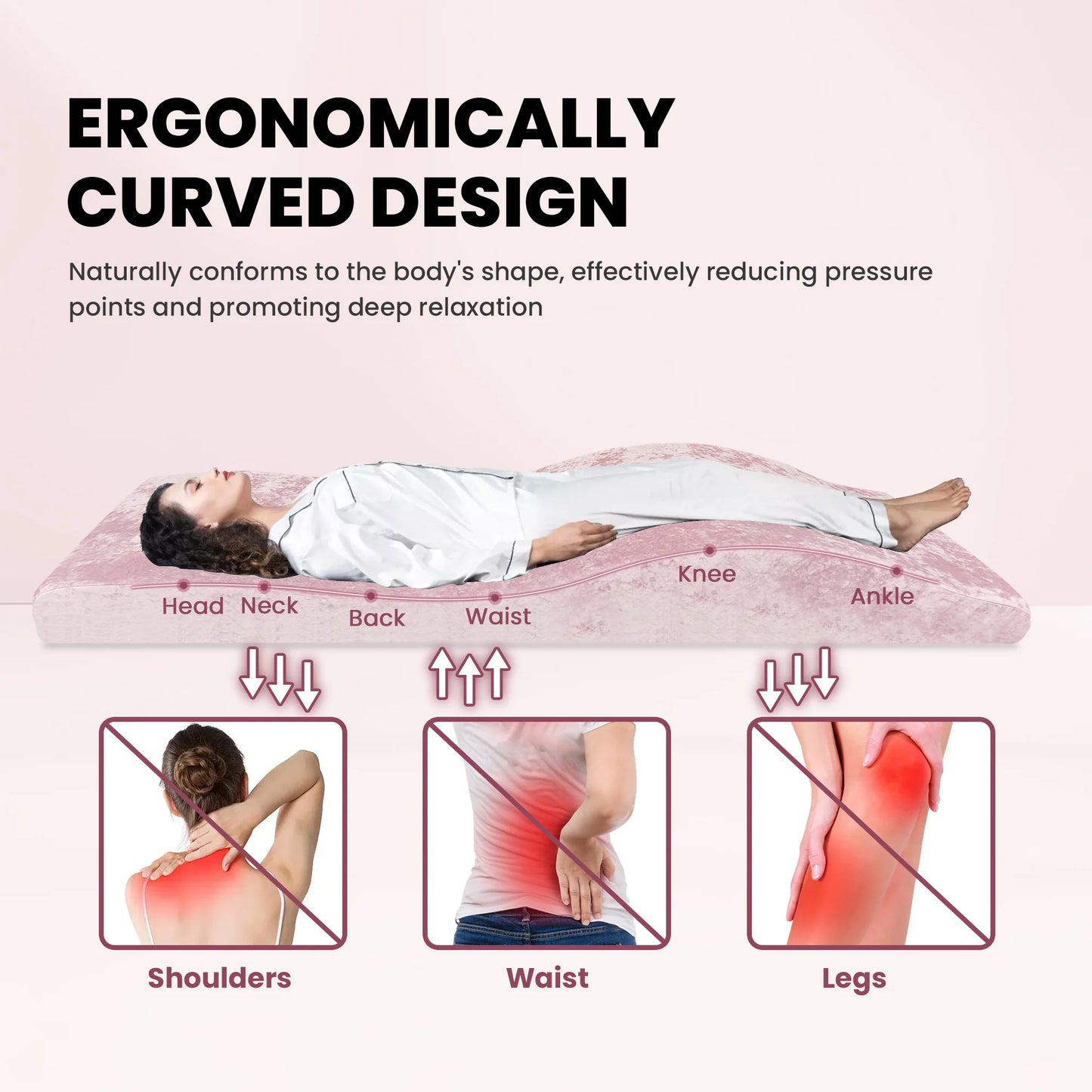 Lash Bed Foam Topper, Massage Table Memory Foam Topper, Ergonomic Curved Mattress Topper Lash Bed Cushion for Beauty Salon (71 Inches X 23.6 Inches(180cm X 60cm))