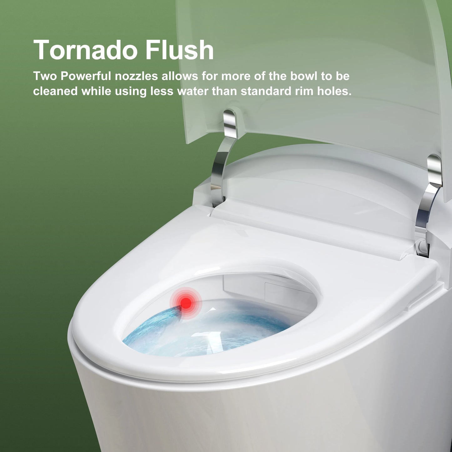 Horow Smart Toilet with Heated Seat, Automatic Power Flush Tankless,Ceramic One Piece Toilets no bidet