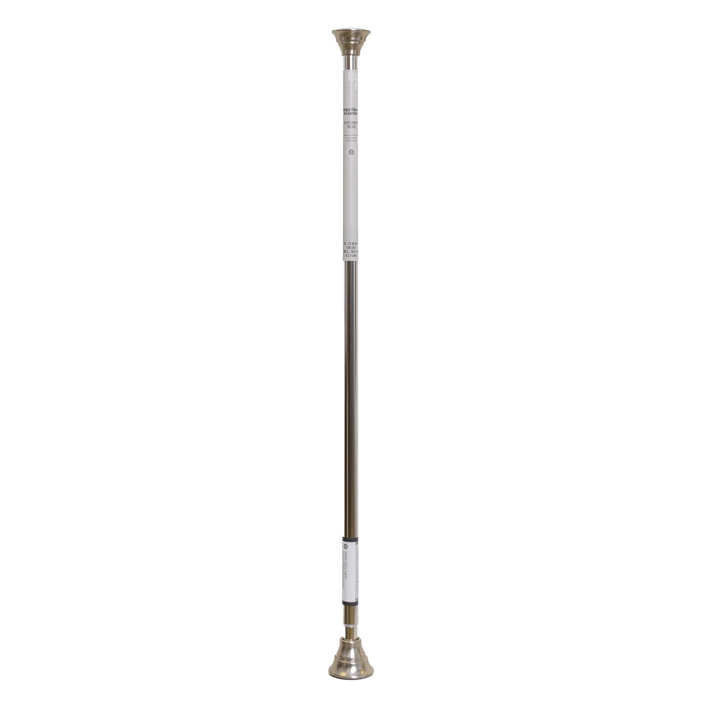 (4 pack) Better Homes & Gardens Wave Finial No Rust 43° F to 72° F Adjustable Tension Shower Curtain Rod, Nickel