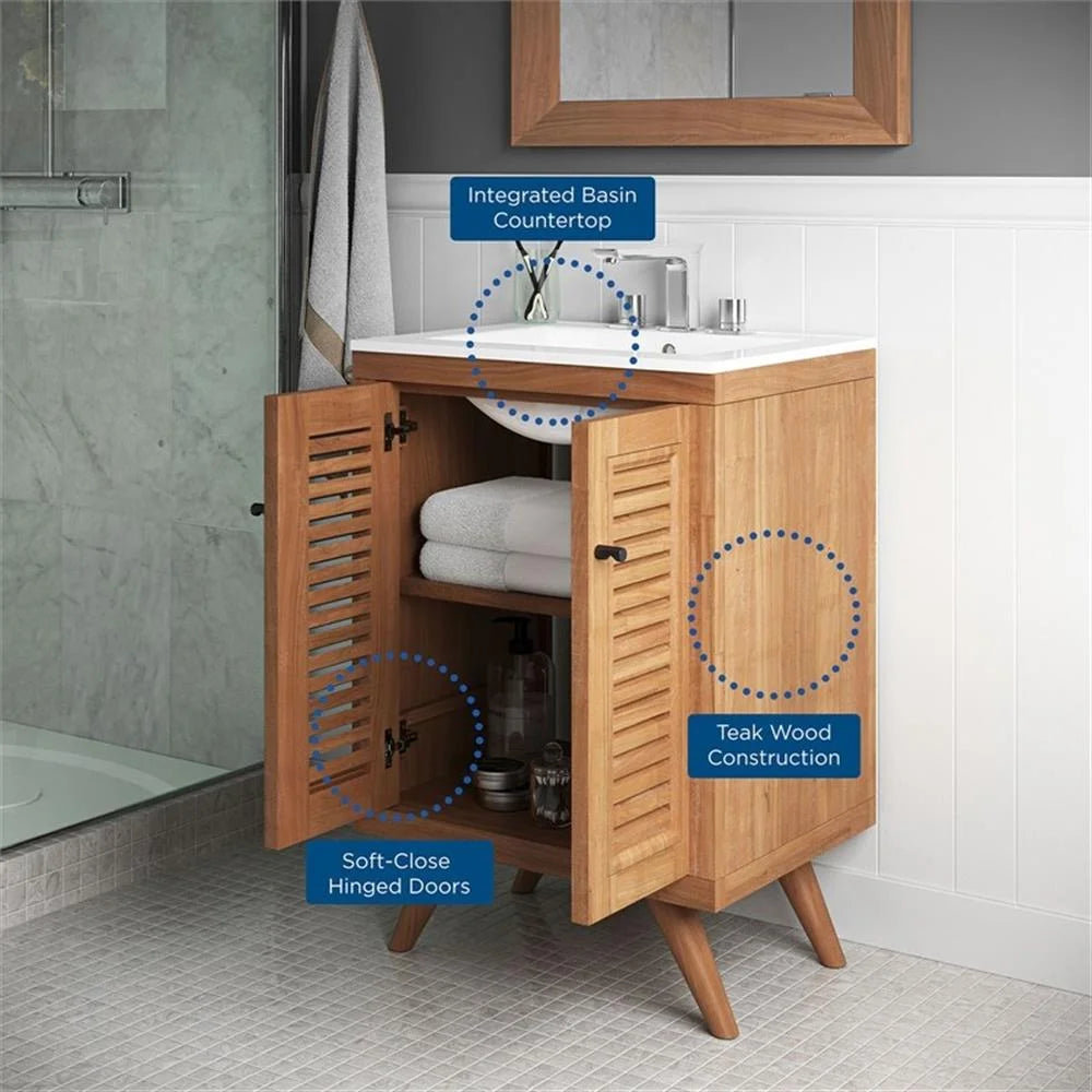 Modway Birdie 24" Bathroom Vanity in Natural White
