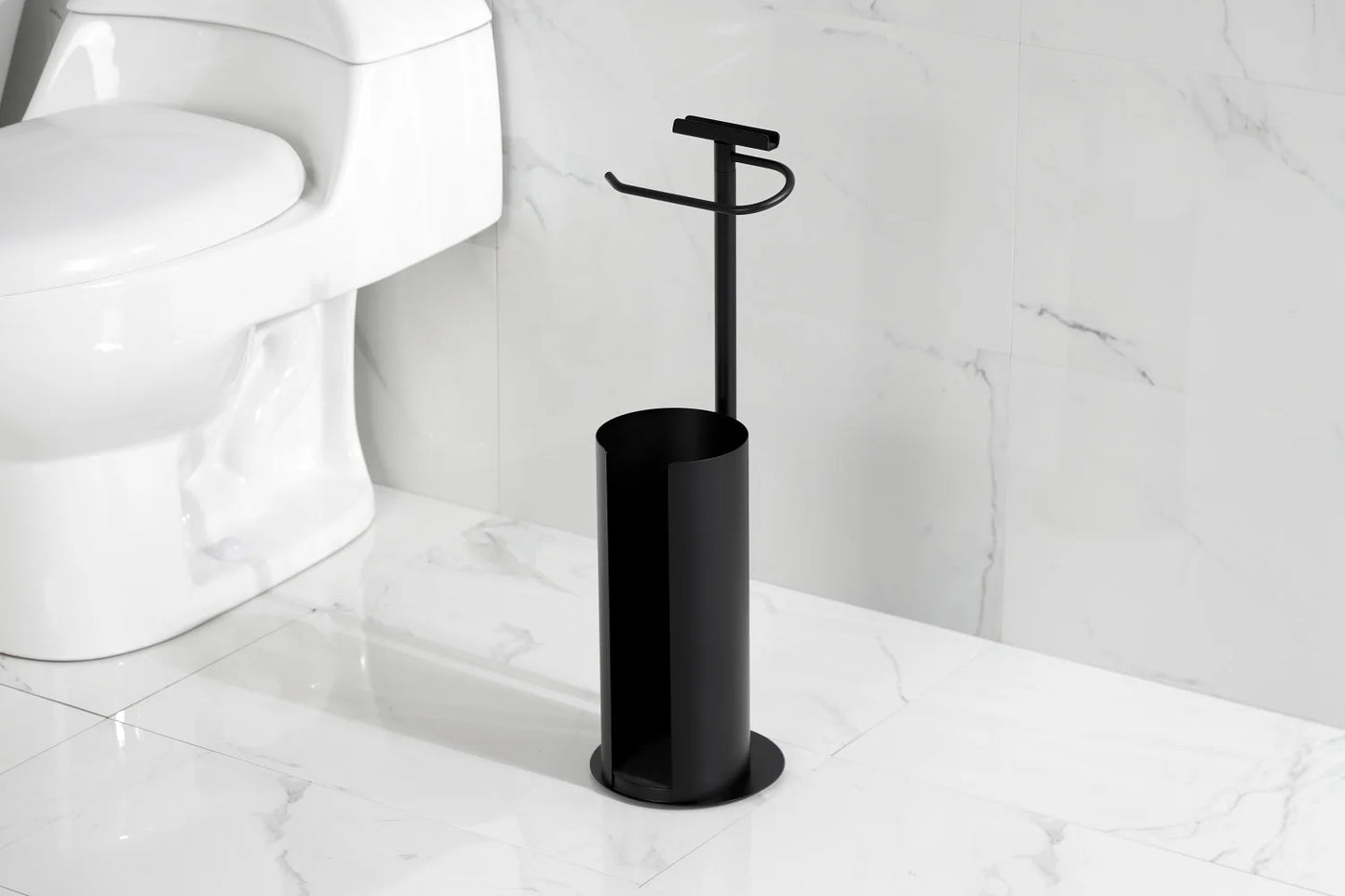Kingston Brass Continental Freestanding Toilet Paper Holder with Roll Storage and Phone Stand Polished Chrome