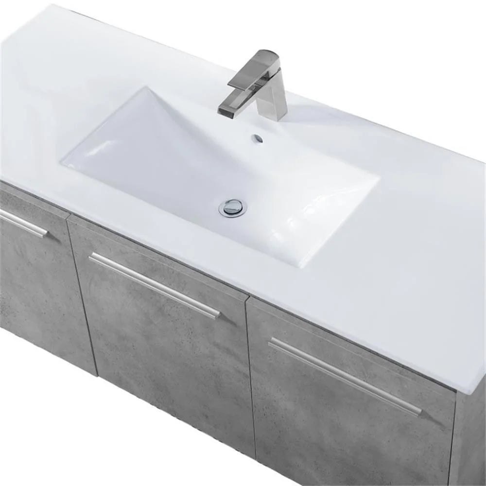 Elegant Kitchen and Bath 48 Inch Single Bathroom Floating Vanity In Concrete Grey