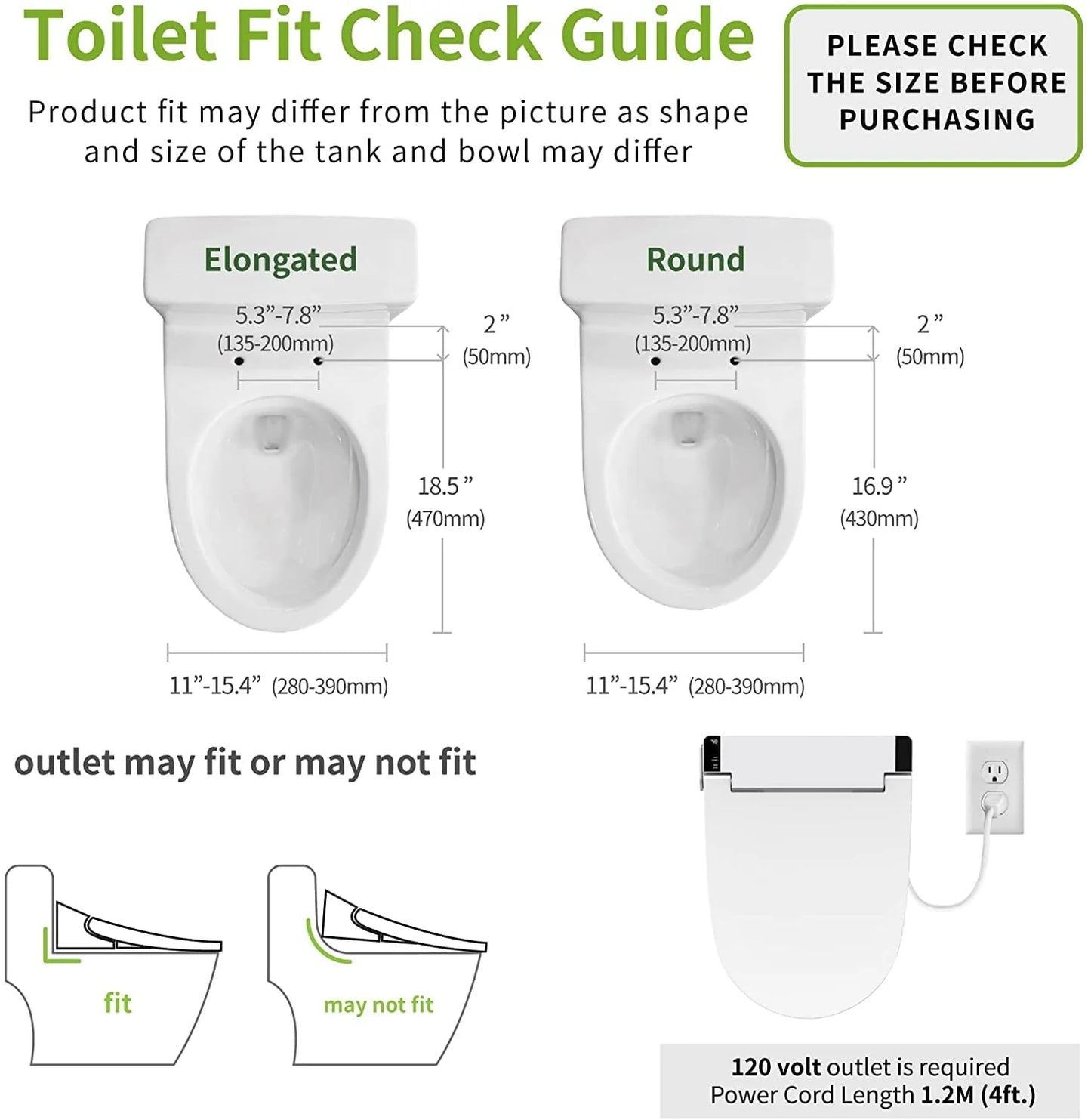 VOVO STYLEMENT VB-6000SE Electronic Bidet, Elongated, UV LED Sterilization, Heated Seat, Warm Dry and Water, Self Cleaning Full Stainless Nozzle, Made in Korea - White