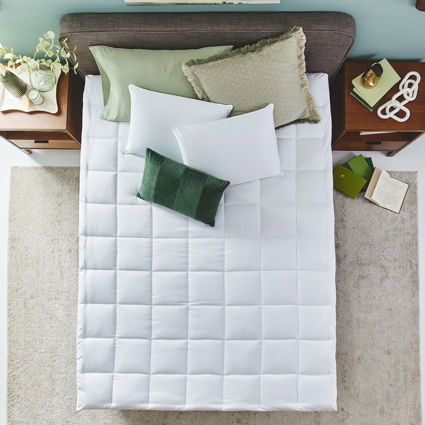 Sleep Innovations Memory Foam Mattress Topper, Queen, 4 Inch, Gel Dual Layer Plush