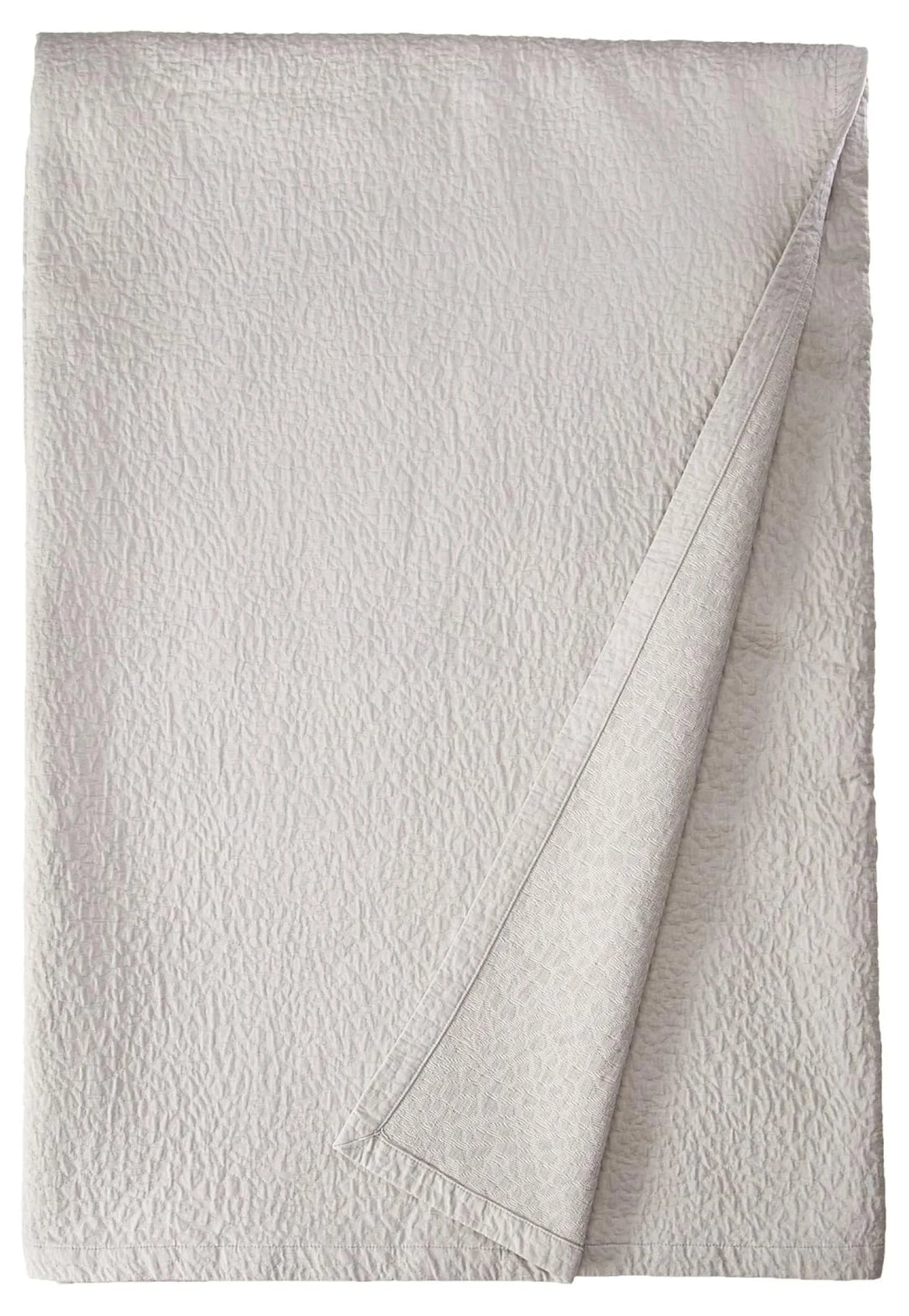 Matelasse Blanket Coverlet, Pebble Pattern, Light Grey, Queen