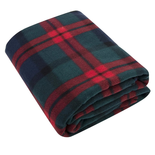 Single Plaid Color 60?L x 50 in. W Fleece Throw Blanket for Fall, Winter, Spring, Summer, Men, Women, Children & Pets in Red & Green Plaid