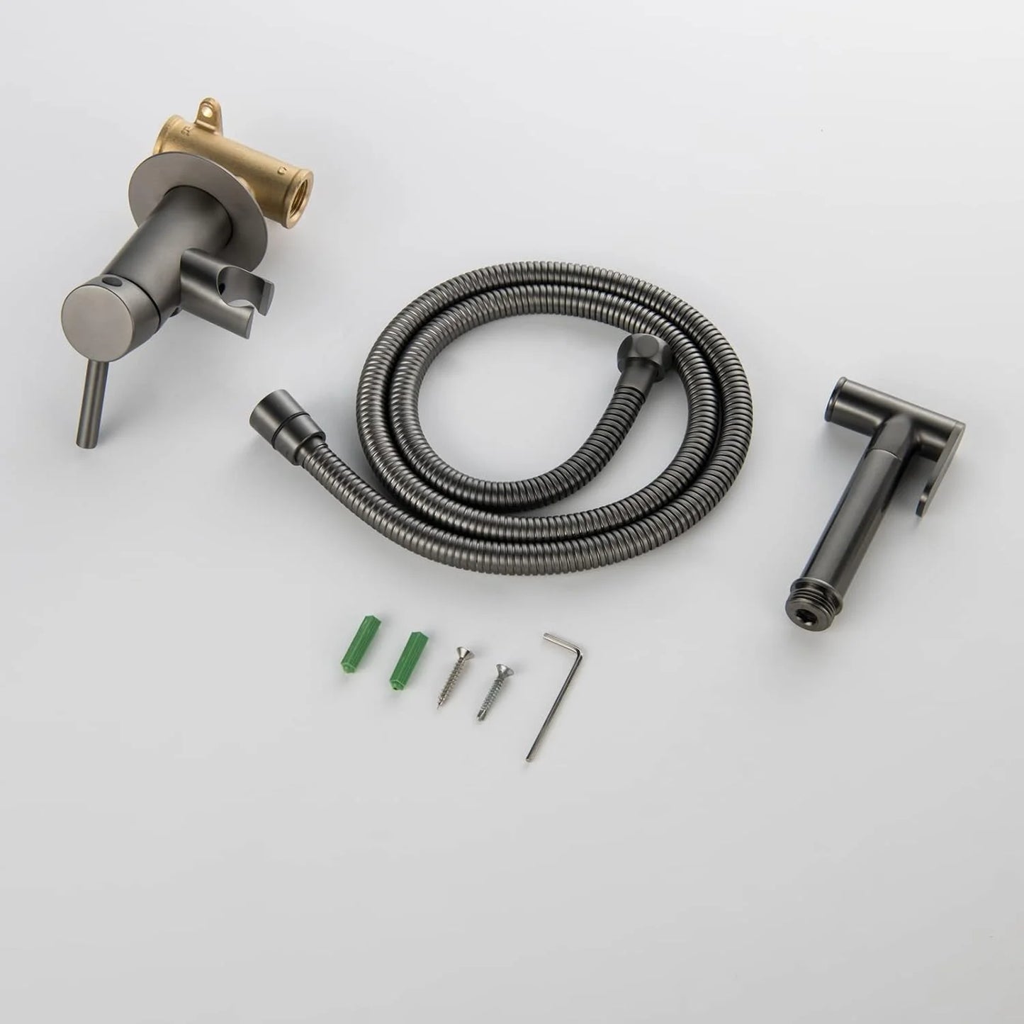 Handheld Bidet Sprayer for Toilet Wall Mounted Cloth Diaper Sprayer Kit Brass Bidet Sprayer Set Single Handle Toilet Bidet Sprayer Kit with 150cm Shower Hose,Brushed Gold
