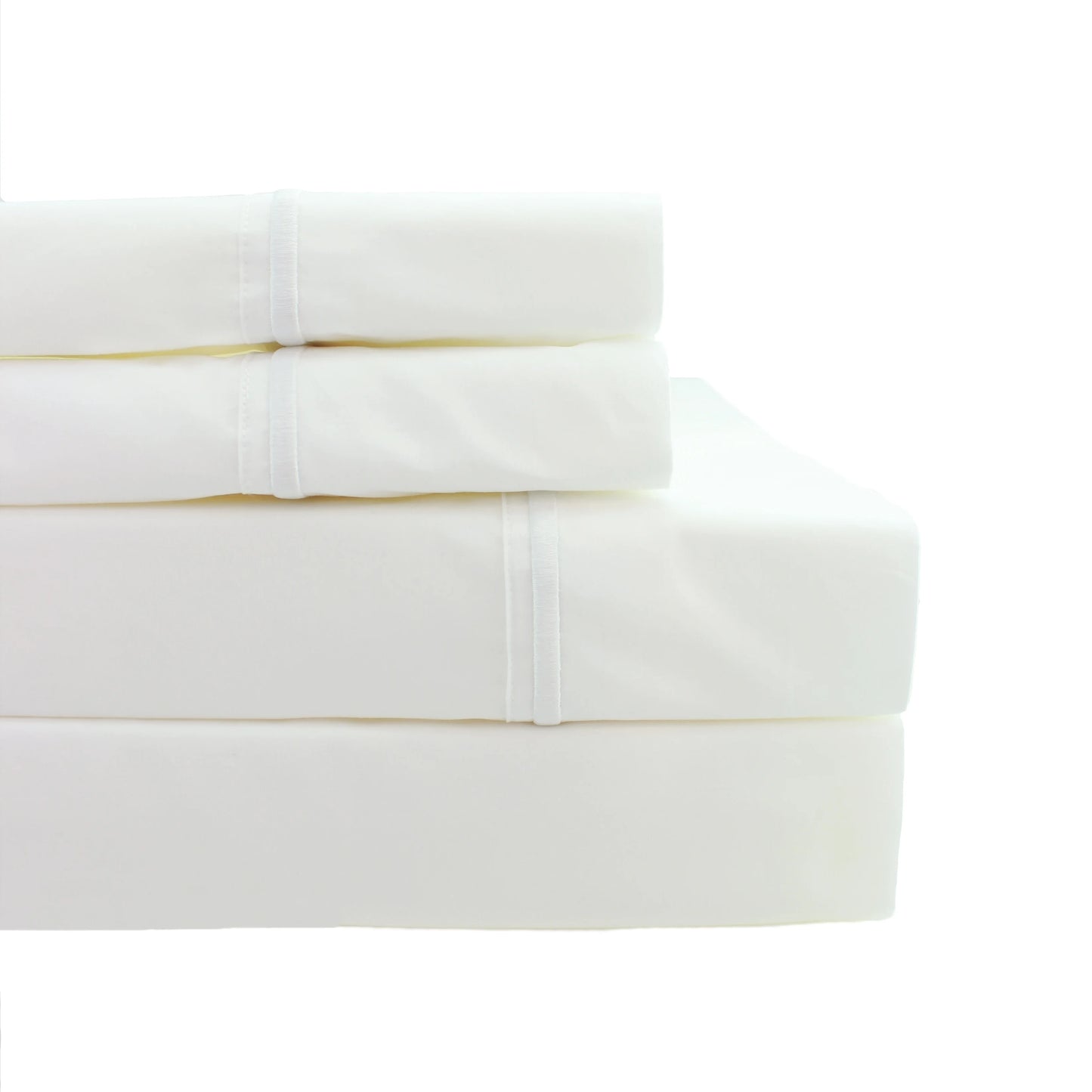 MELANGE HOME Percale Single Marrow Embroidery Bed Sheet Set & Pillowcase Pair
