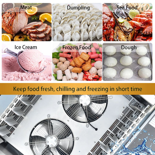 Kolice Commercial 15 Trays Blast Chiller, Blast Freezer with Food Probe,Lowest temp: -40° F for Restaurants,Canteens,Schools,Hotels