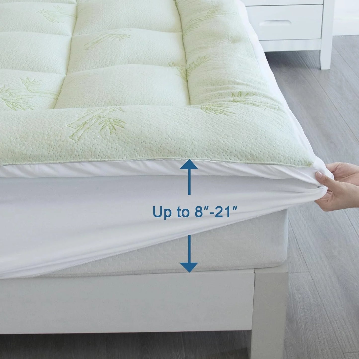 Dual Layer Cooling Mattress Topper Queen Size Memory Foam, 4.5 Inch Pillow Top Mattress Topper (2.7" Extra Thick Soft Plush Mattress Pad &1.8" Gel and Firm Foam for Back Pain)