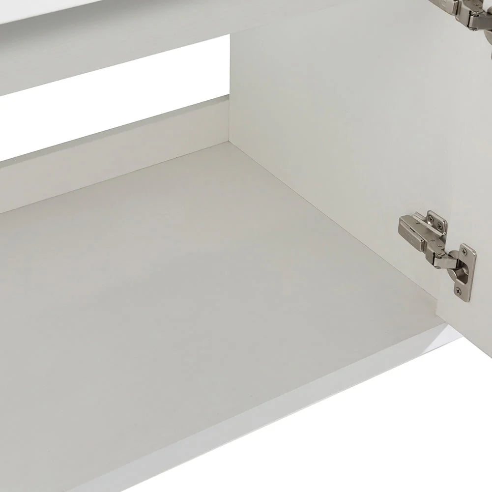 Kepooman Wall Mounted Bathroom Vanity Set with Top, Floating Bathroom Vanity, 18x10 in, White Straight Grain