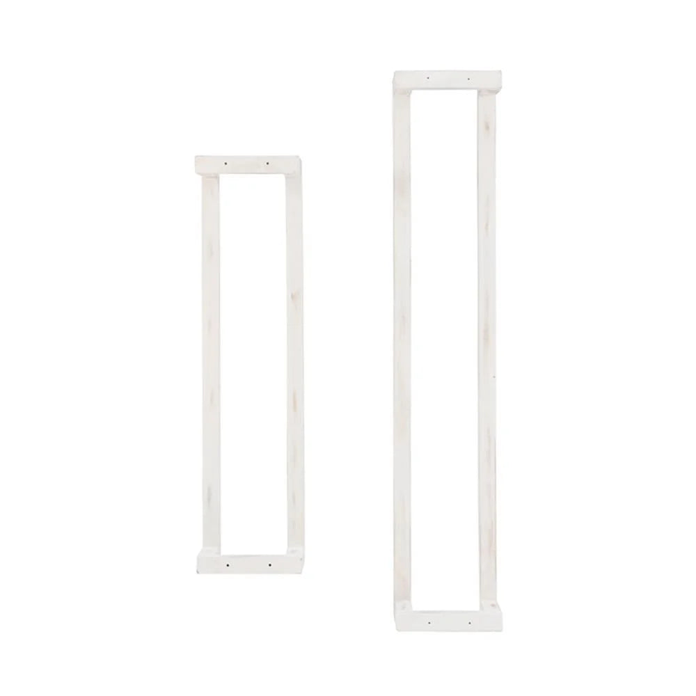 Linon Margot Wood Two Pack Towel Racks in Rustic Whitewash