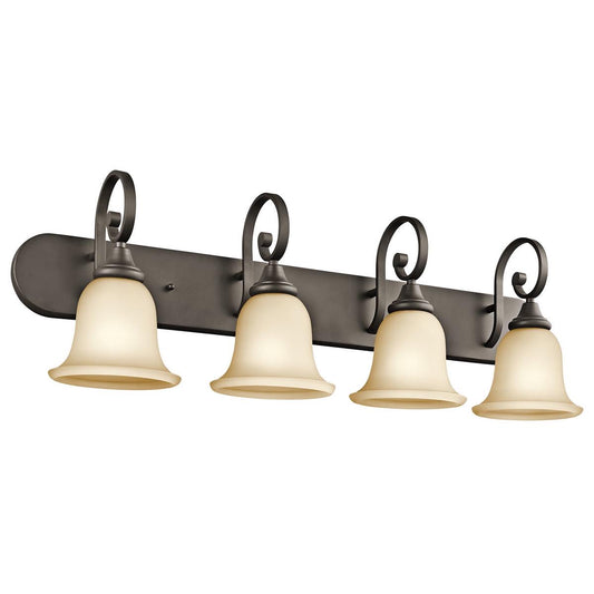 4 Light Bath Vanity Approved For Damp Locations With Traditional Inspirations 11.5 Inches Tall By 36 Inches Wide-Olde Bronze Finish-Incandescent