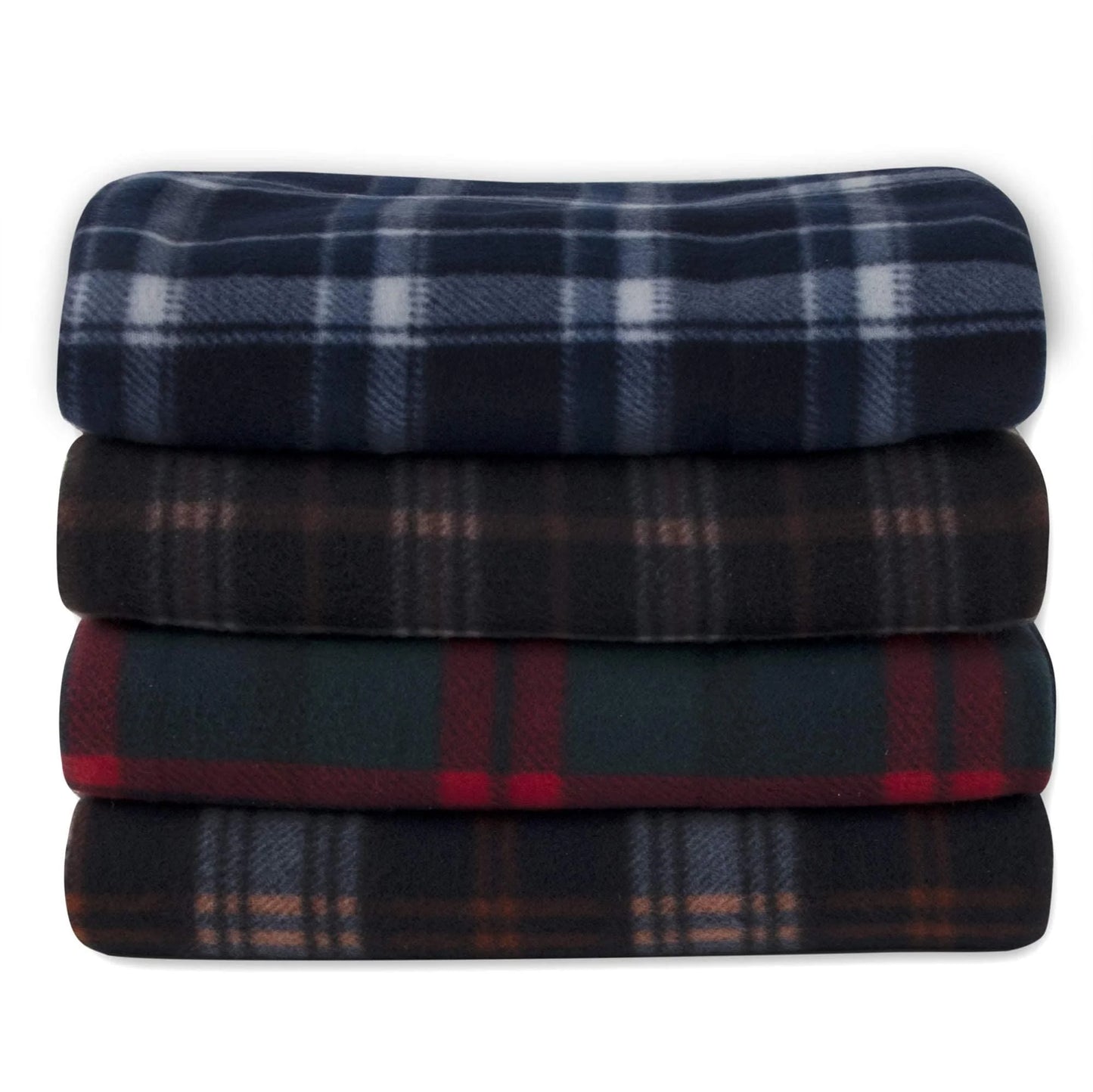 Single Plaid Color 60?L x 50 in. W Fleece Throw Blanket for Fall, Winter, Spring, Summer, Men, Women, Children & Pets in Red & Green Plaid