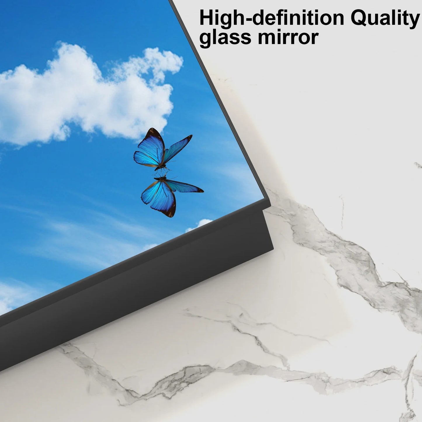 Ciumeeo Bathroom Wall Cabinet Single Door Wall Mount Storage Medicine Cabinet with Mirror and Hidden Shelves Black