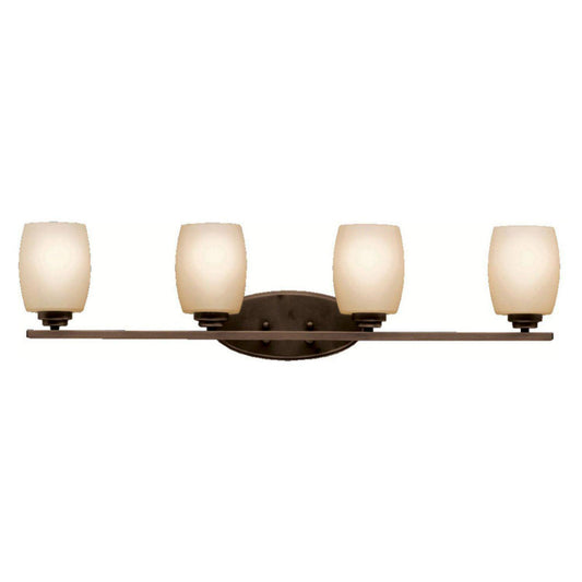 4 Light Bath Vanity Approved For Damp Locations With Contemporary Inspirations 9.25 Inches Tall By 33.75 Inches Wide-Chrome Finish-Incandescent