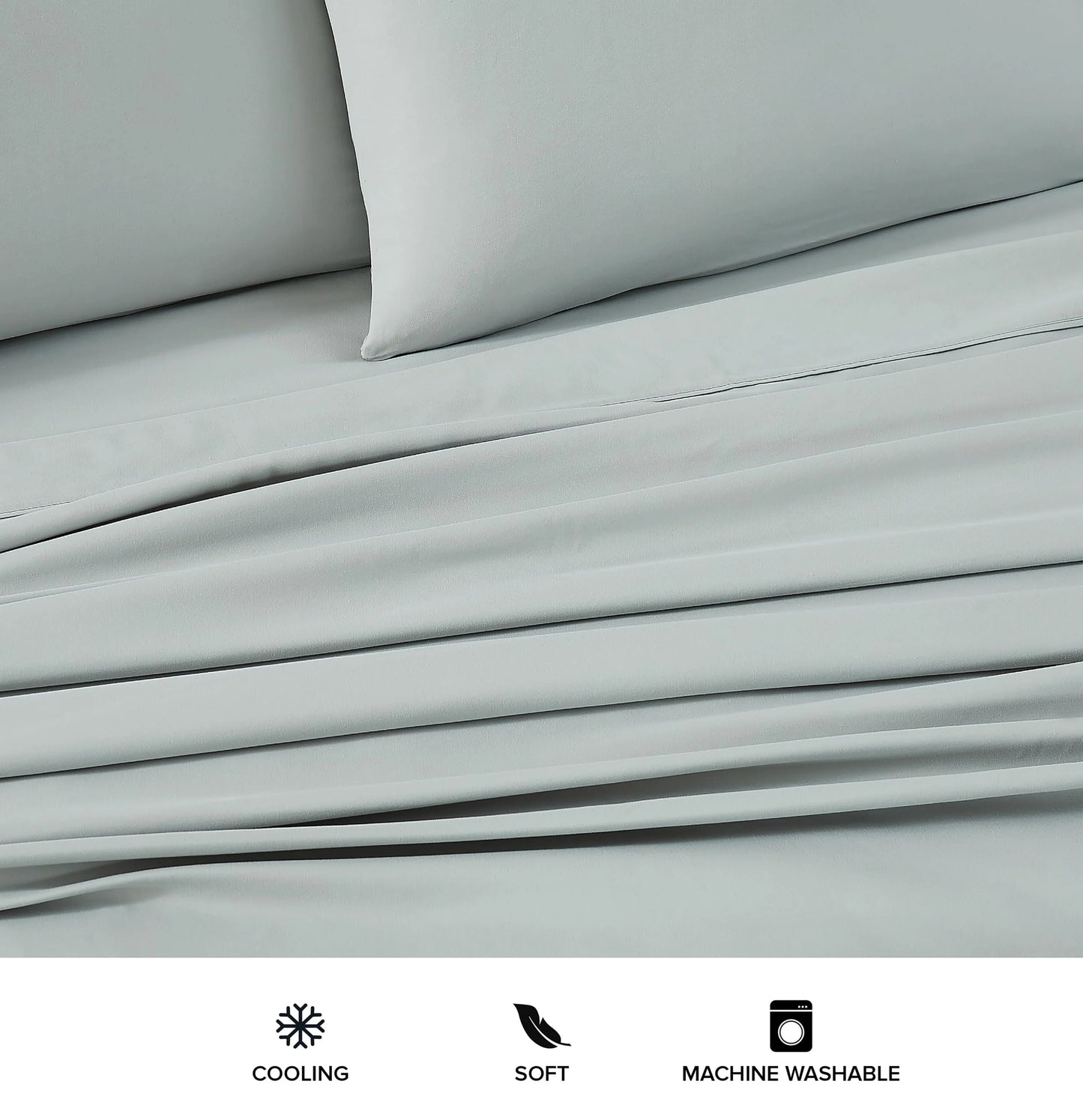 UGG 01752 Alahna King Bed Sheets and Pillowcases 4-Piece Set Sleep in Luxury Machine Washable Deep Pockets Wrinkle-Resistant Breathable Cozy Comfort Silky Cooling Sheets, King, Mineral