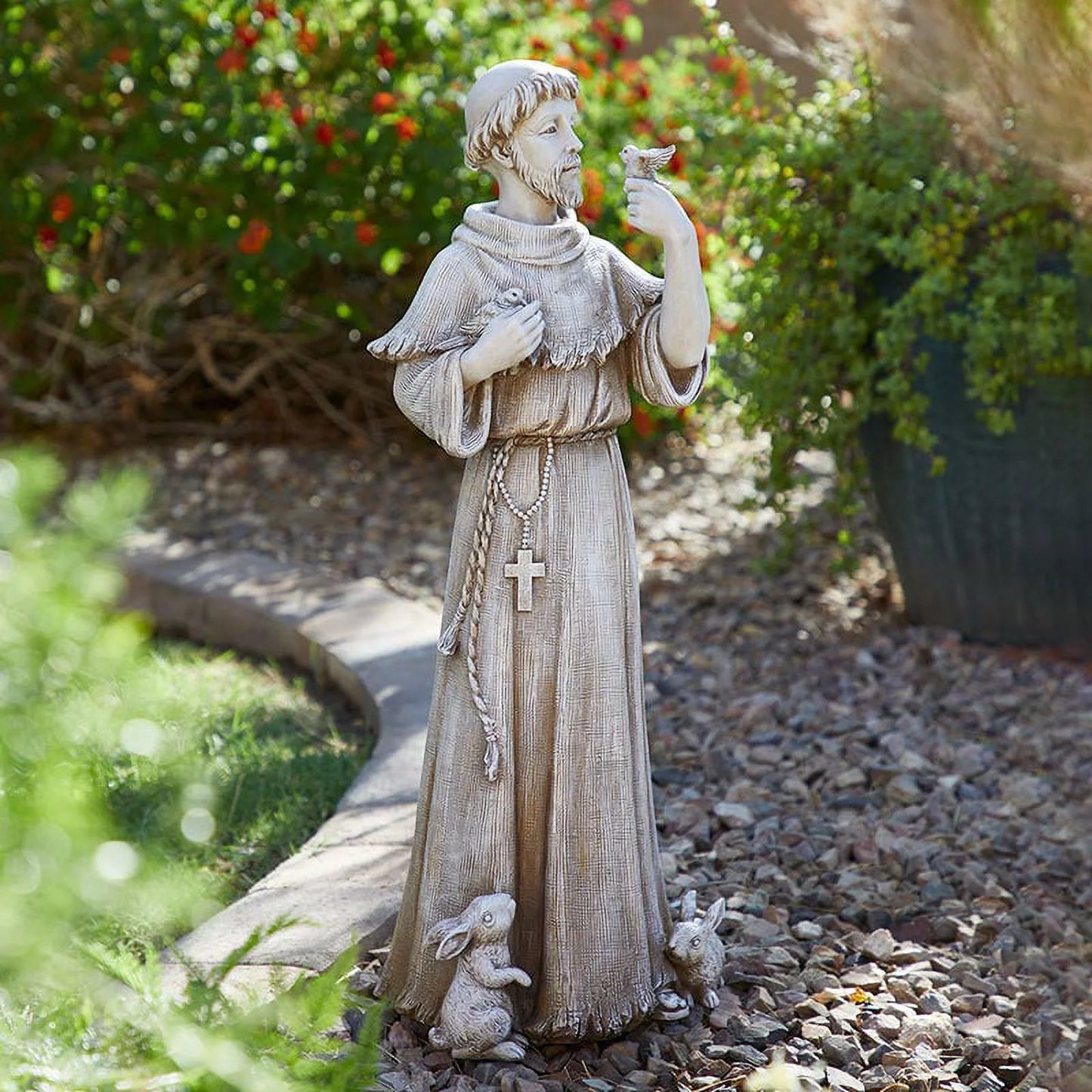 Saint Francis Bird Bath & Feeder Statue, Outdoor Dcor, 24 Inches