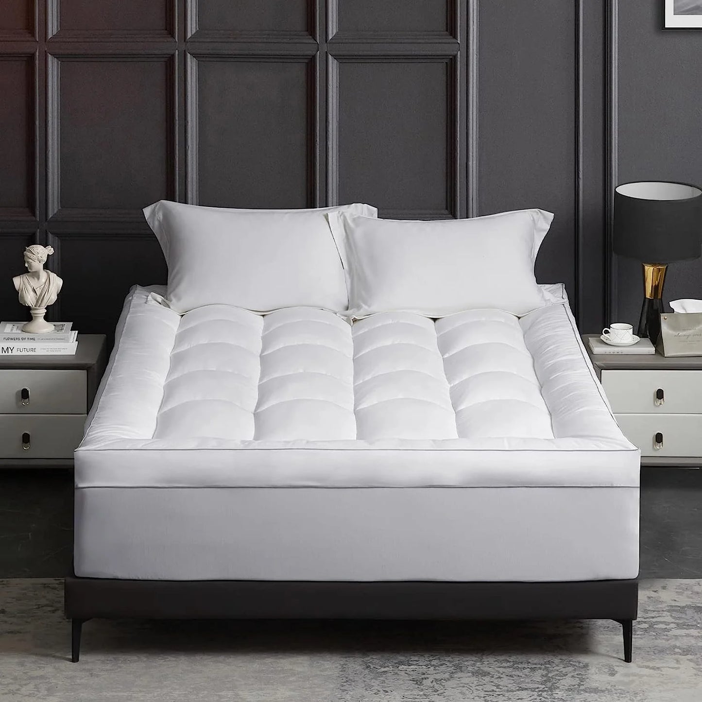 Down Alternative Mattress Topper Twin- Pillow Top Mattress Topper Mattress Pad 8-24" Deep Pocket