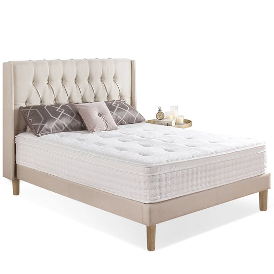 Zinus Euro Top 12" Hybrid Mattress - Comfort Foam and Pocket Spring, Queen