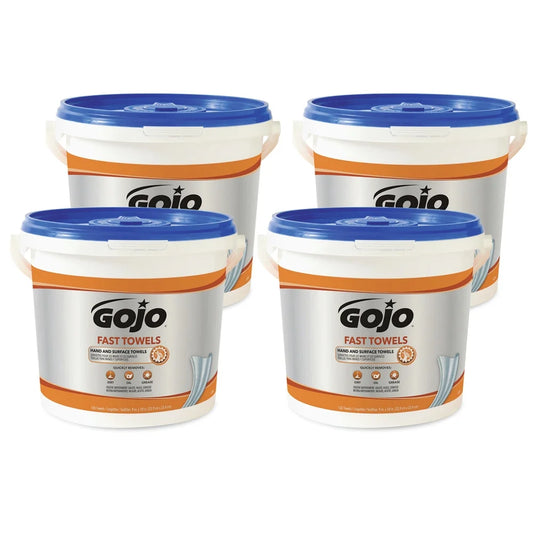 FAST TOWELS Hand Cleaning Towels, 7 3/4 x 11, 130/Bucket, 4 Buckets/Carton - GOJ6298
