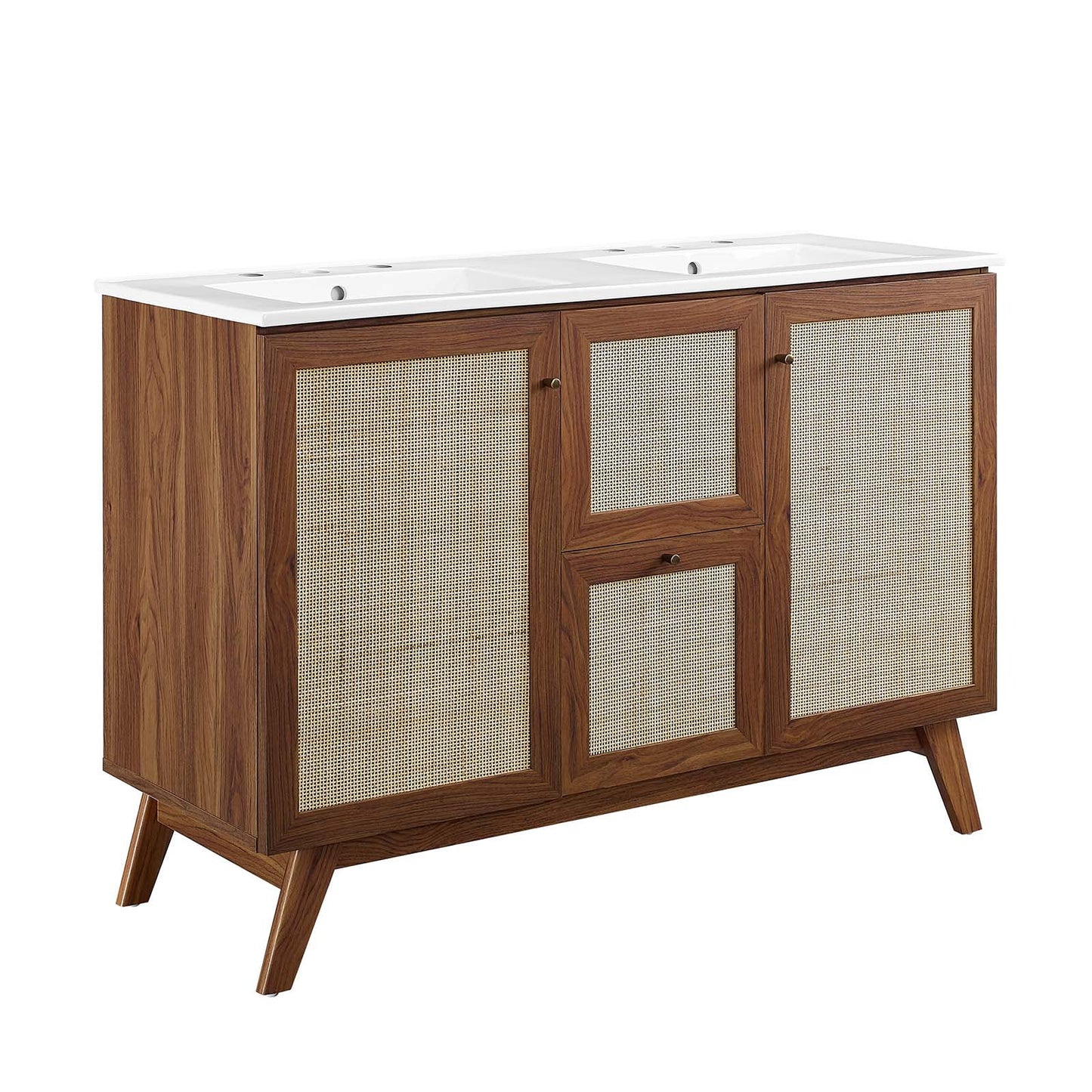 Modway Soma 48°?Double Sink Bathroom Vanity in Oak White