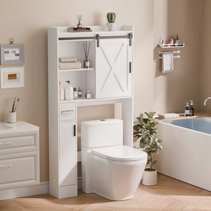 Tolead Over The Toilet Storage Cabinet with Paper Towel Holder, White