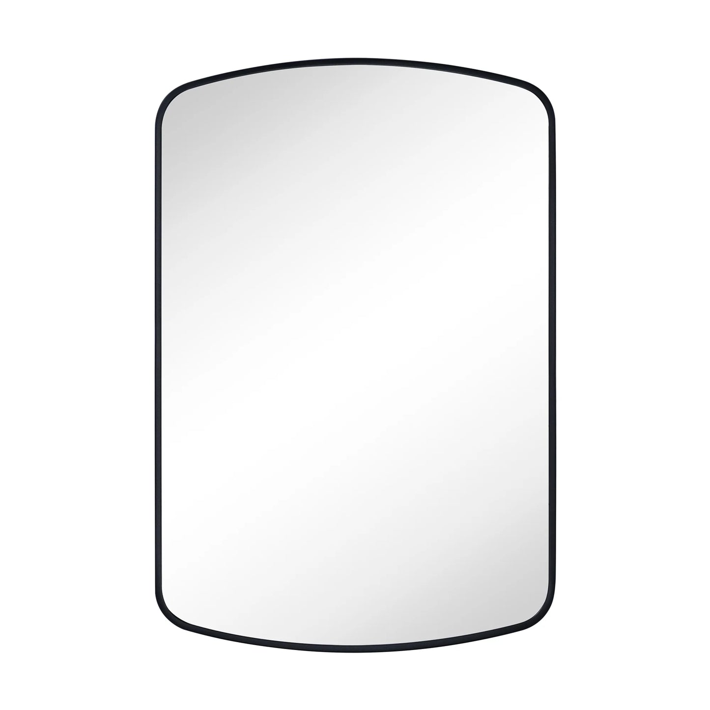TEHOME Matt Black Surface and Recessed Mount Medicine Cabinet with Mirror Metal Framed Arch Bathroom Wall Cabinet with Mirror 18x27''