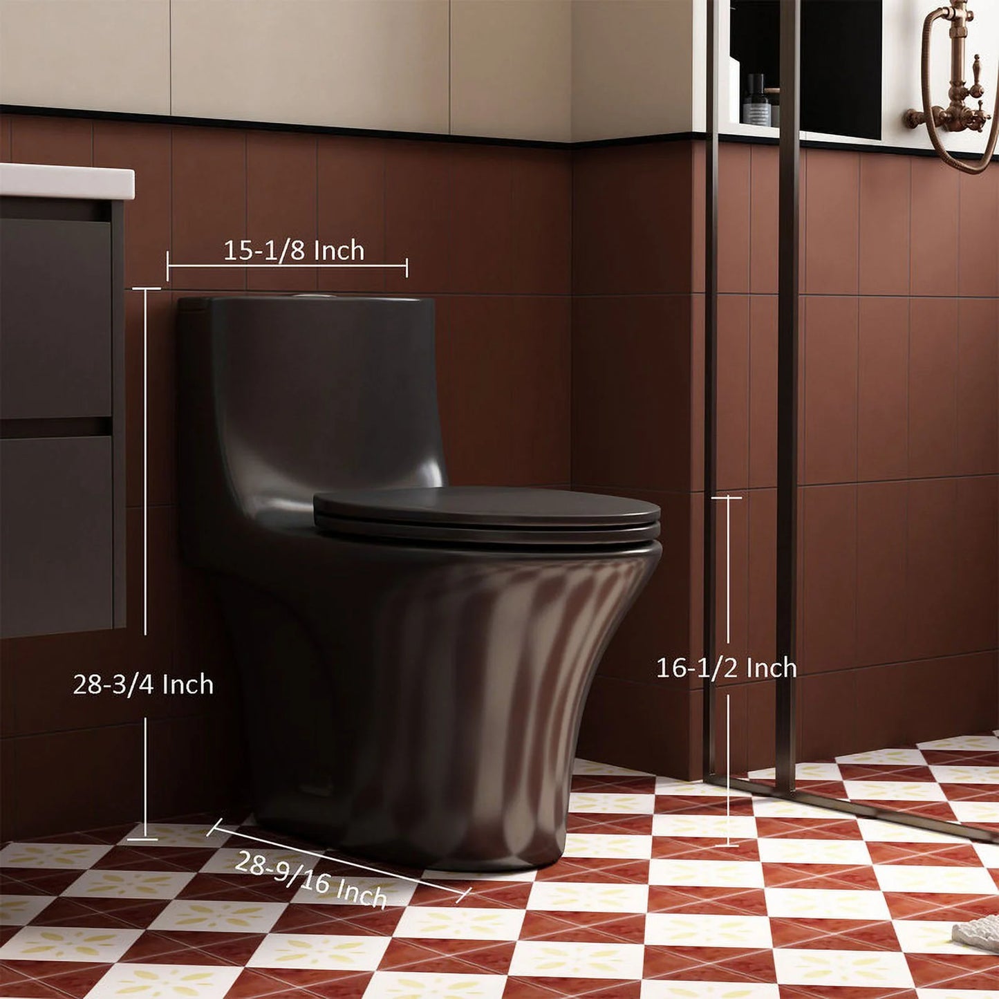 Albriya A1878 Modern One Piece Toilet, Standard Bathroom Toilet Power Dual Flush 1.1/1.6 GPF with Comfortable Seat ADA Height 16 1/2’ 12’Rough-In, MaP 1000g, Glossy White