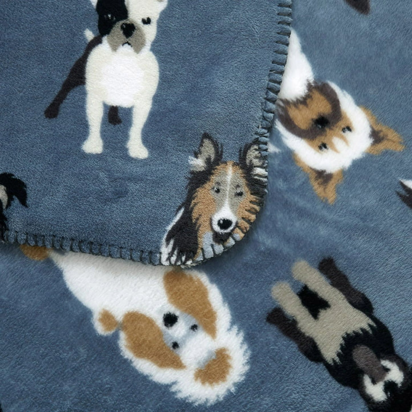 Mainstays Blue Dogs Plush Throw Blanket, Standard Throw