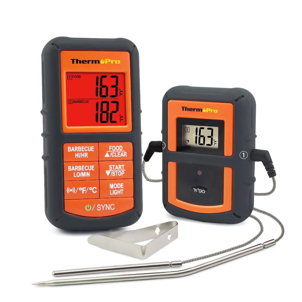 ThermoPro TP08BW 500FT Wireless Meat Thermometer for Grilling Smoker BBQ Grill Oven Thermometer with Dual Probe Kitchen Cooking Food Thermometer