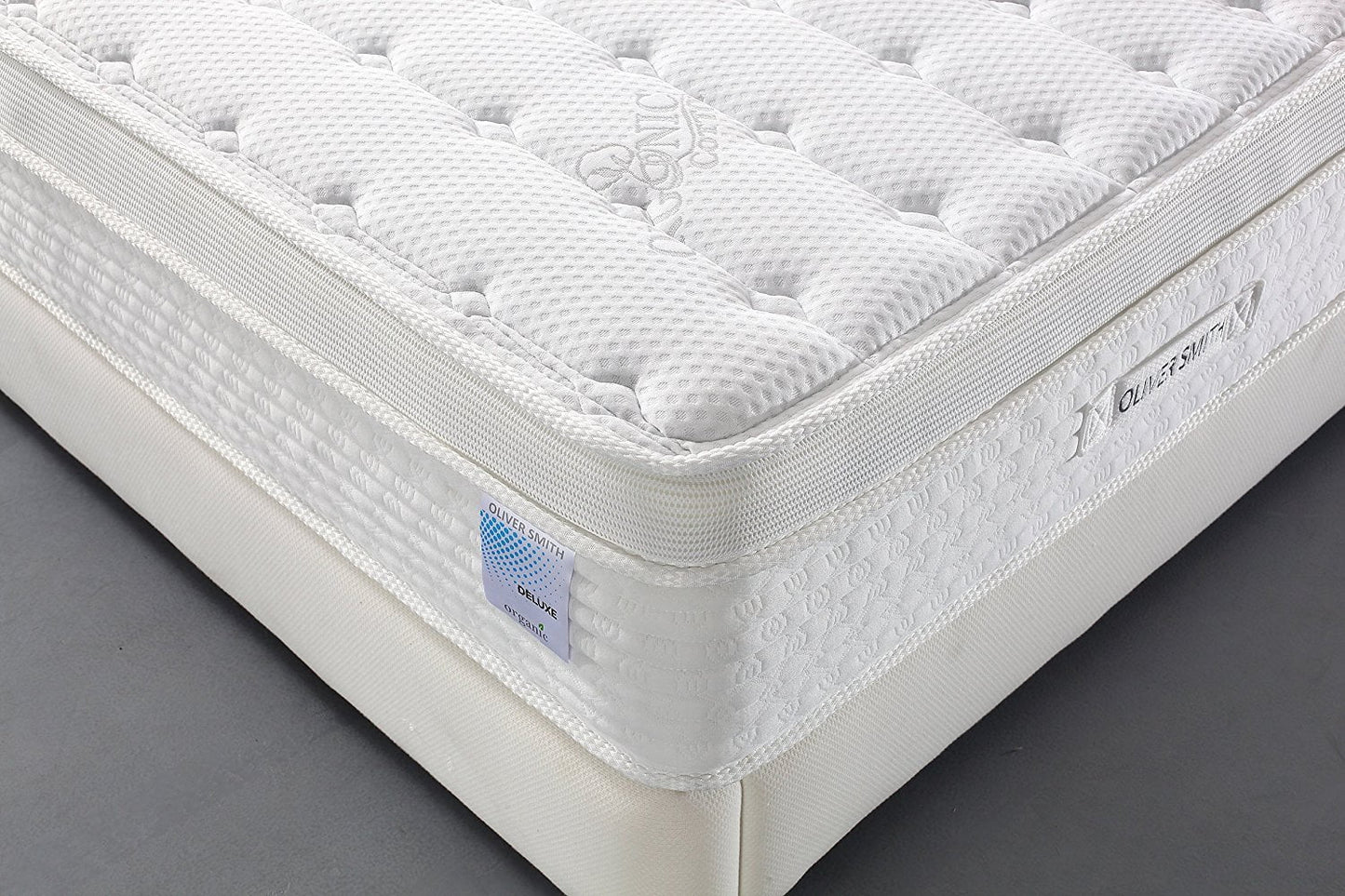 Oliver Smith Organic Cotton 12" Deluxe Sleep Plush w/Cool Memory Foam & Pocket Spring Mattress