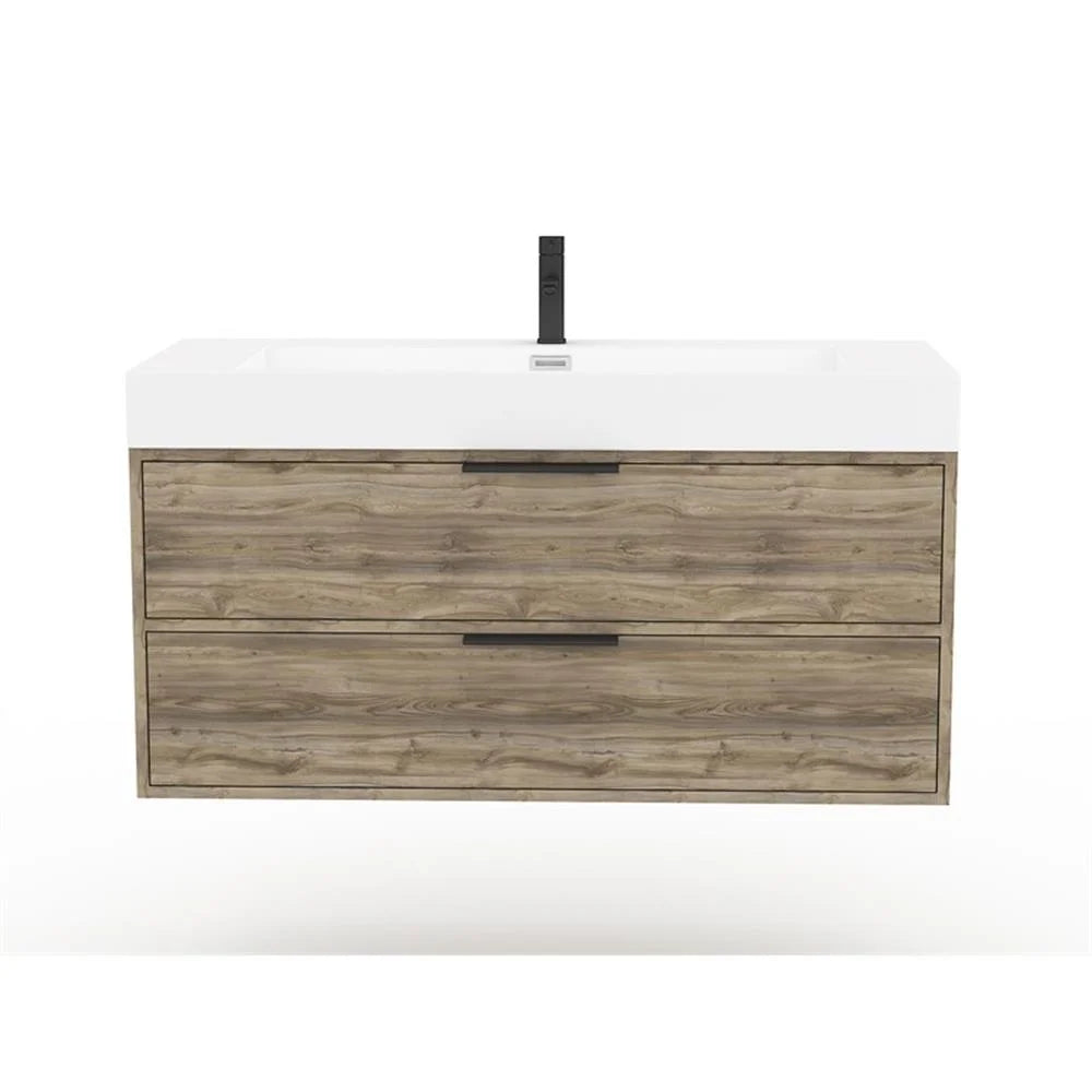 Cutler Kitchen and Bath Savoy 42" Wood/Cultured Marble Bathroom Vanity - Brown