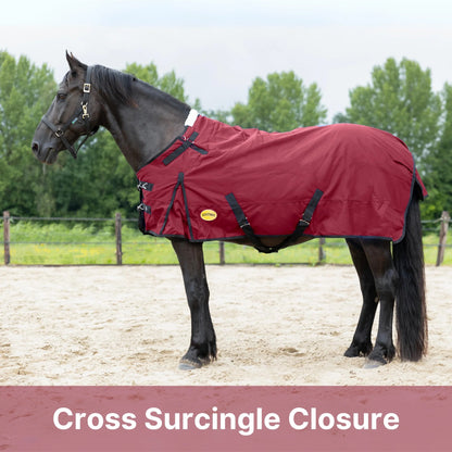 RESISTANCE Premium 1680D Waterproof Horse Turnout Blanket with 300g Polyfill & Adjustable Buckle Closure