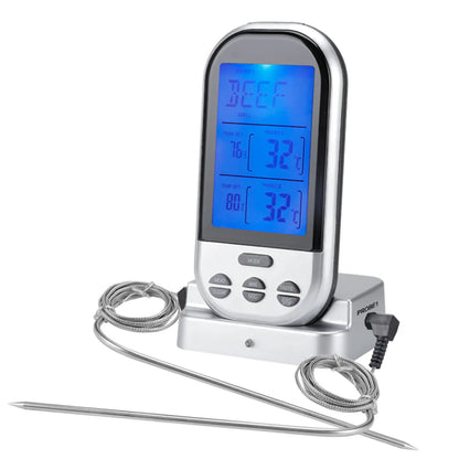 WindC Wireless Digital Kitchen Cooking Tool BBQ Food Meat Thermometer with Dual Probe