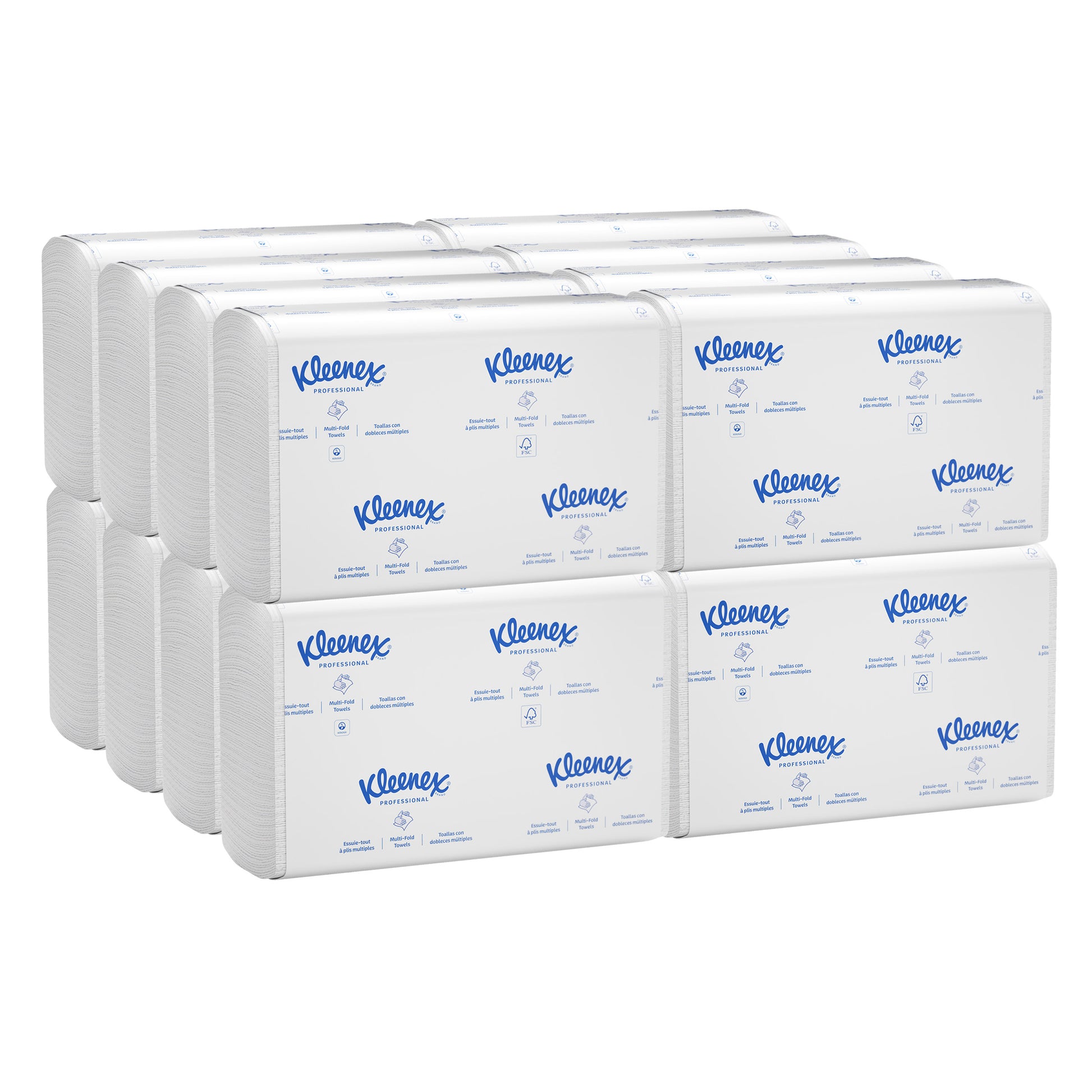 Kleenex Multifold Paper Towels 1-ply, White, 1 Case, 2400-count, 16-pack