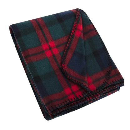 Single Plaid Color 60?L x 50 in. W Fleece Throw Blanket for Fall, Winter, Spring, Summer, Men, Women, Children & Pets in Red & Green Plaid