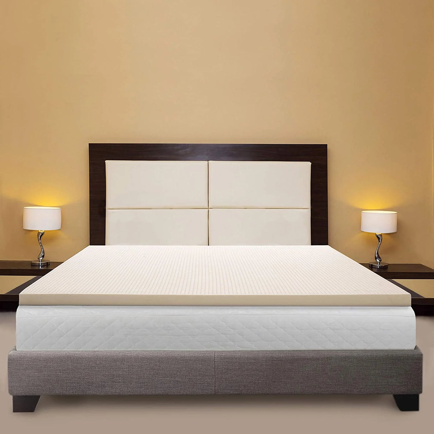 AK TRADING CO. Natural Latex Foam Mattress Topper | Hypo-Allergenic & Organic - 2 Inch Medium Density (Full - 75" x 54")