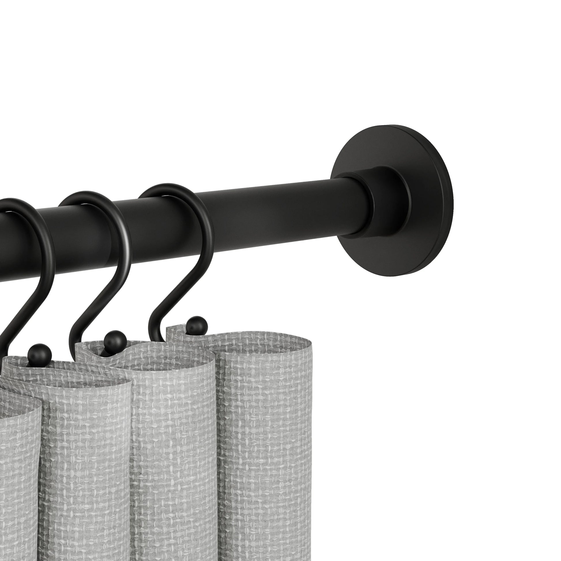 (4 pack) Better Homes & Gardens Rustproof 43°?- 72°?Modern Adjustable Tension Shower Curtain Rod, Matte Black