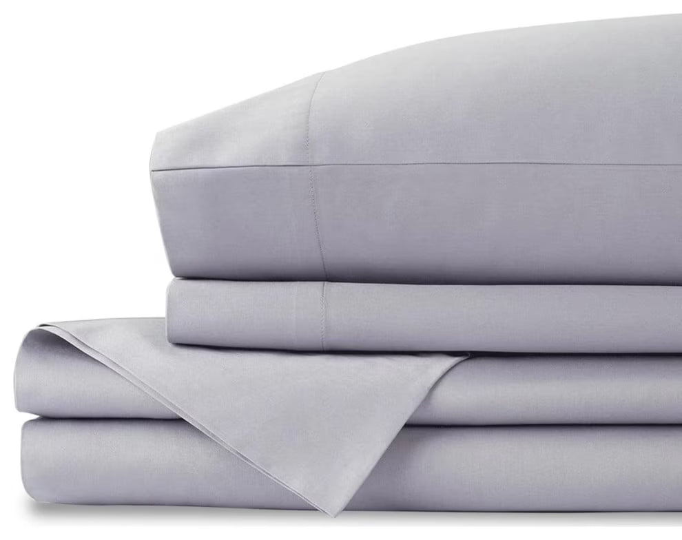 Delilah Home 100% Organic Cotton Bed Sheets, White, Twin