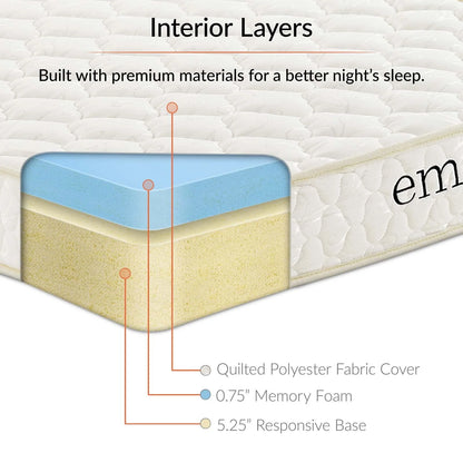 Modway Mila 6" Twin Mattress Foam Set of 2 in
