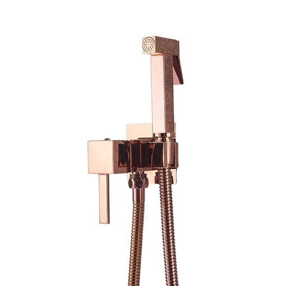 Bidet Faucet Brass Shower Tap, Washer Mixer Cold Hot Water Mixer Crane Square Shower Sprayer Head Tap Toilet Faucets ,360 Rotation