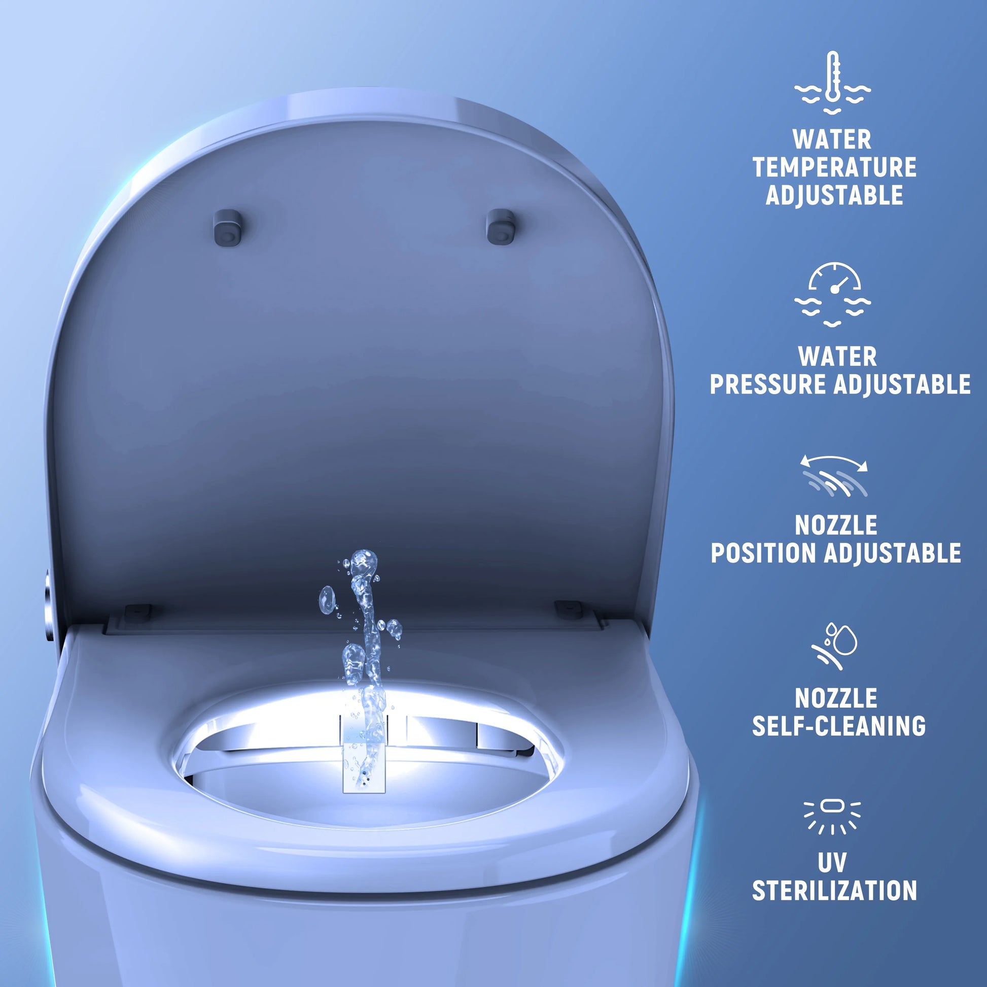 HOROW Luxury Smart Toilet, with Bidet Built-in, Automatic, Auto Open/close Lid, Heated Bidet Seat