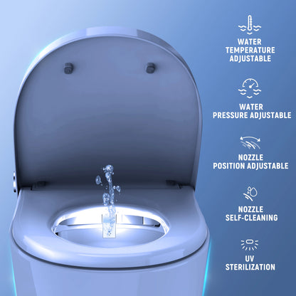 HOROW Luxury Smart Toilet, with Bidet Built-in, Automatic, Auto Open/close Lid, Heated Bidet Seat