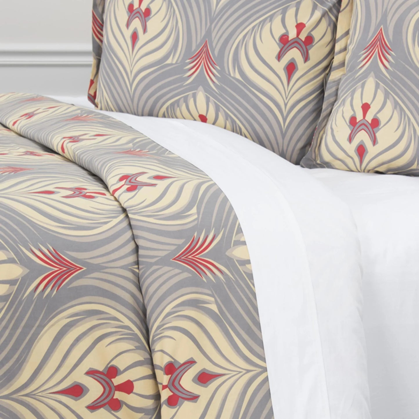 Rizzy Home BT4142 GOLD/Gray COTTON 30'S Printed King Three piece Beddings set.